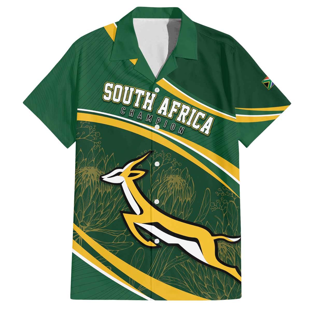 South Africa Rugby Personalized Bokke Family Matching Off The Shoulder Long Sleeve Dress and Hawaiian Shirt Springboks - Stronger Together - Wonder Print Shop