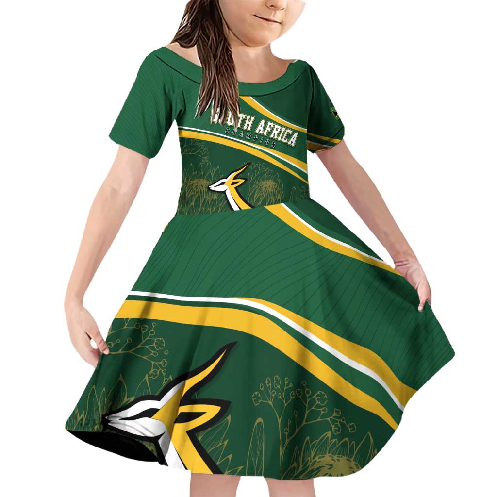 South Africa Rugby Personalized Bokke Family Matching Off Shoulder Short Dress and Hawaiian Shirt Springboks - Stronger Together - Wonder Print Shop