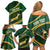 South Africa Rugby Personalized Bokke Family Matching Off Shoulder Short Dress and Hawaiian Shirt Springboks - Stronger Together - Wonder Print Shop