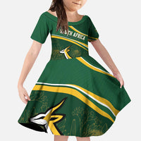 South Africa Rugby Personalized Bokke Family Matching Short Sleeve Bodycon Dress and Hawaiian Shirt Springboks - Stronger Together - Wonder Print Shop