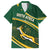 South Africa Rugby Personalized Bokke Family Matching Short Sleeve Bodycon Dress and Hawaiian Shirt Springboks - Stronger Together - Wonder Print Shop
