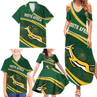 South Africa Rugby Personalized Bokke Family Matching Summer Maxi Dress and Hawaiian Shirt Springboks - Stronger Together - Wonder Print Shop