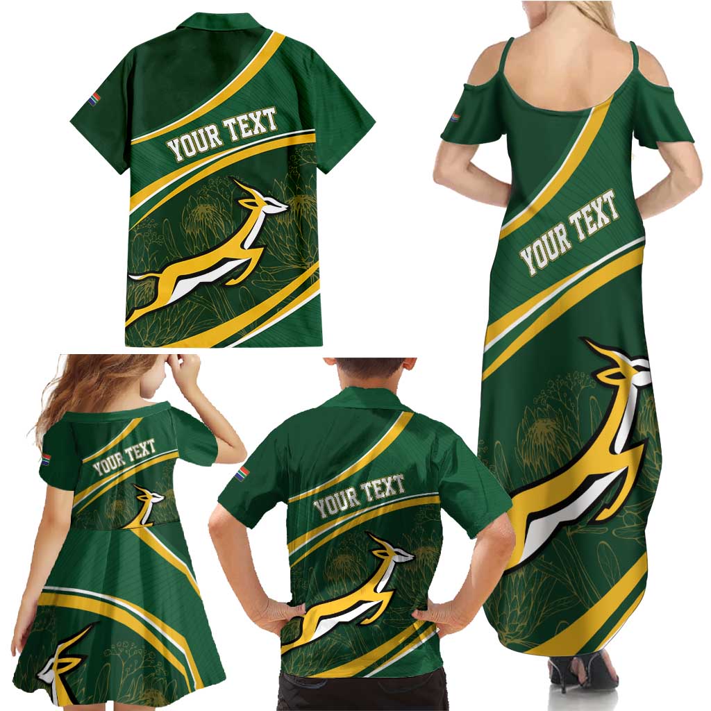 South Africa Rugby Personalized Bokke Family Matching Summer Maxi Dress and Hawaiian Shirt Springboks - Stronger Together - Wonder Print Shop