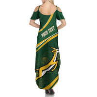 South Africa Rugby Personalized Bokke Family Matching Summer Maxi Dress and Hawaiian Shirt Springboks - Stronger Together - Wonder Print Shop