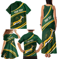 South Africa Rugby Personalized Bokke Family Matching Tank Maxi Dress and Hawaiian Shirt Springboks - Stronger Together - Wonder Print Shop