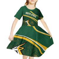South Africa Rugby Personalized Bokke Kid Short Sleeve Dress Springboks - Stronger Together - Wonder Print Shop