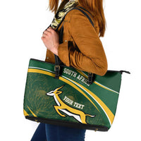 South Africa Rugby Personalized Bokke Leather Tote Bag Springboks - Stronger Together - Wonder Print Shop