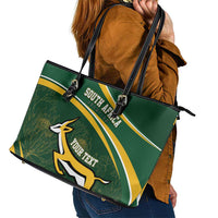 South Africa Rugby Personalized Bokke Leather Tote Bag Springboks - Stronger Together - Wonder Print Shop