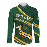 South Africa Rugby Personalized Bokke Long Sleeve Button Shirt Springboks - Stronger Together - Wonder Print Shop