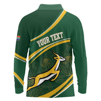 South Africa Rugby Personalized Bokke Long Sleeve Polo Shirt Springboks - Stronger Together - Wonder Print Shop