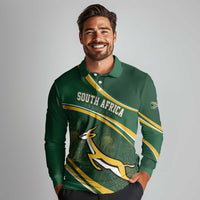 South Africa Rugby Personalized Bokke Long Sleeve Polo Shirt Springboks - Stronger Together - Wonder Print Shop