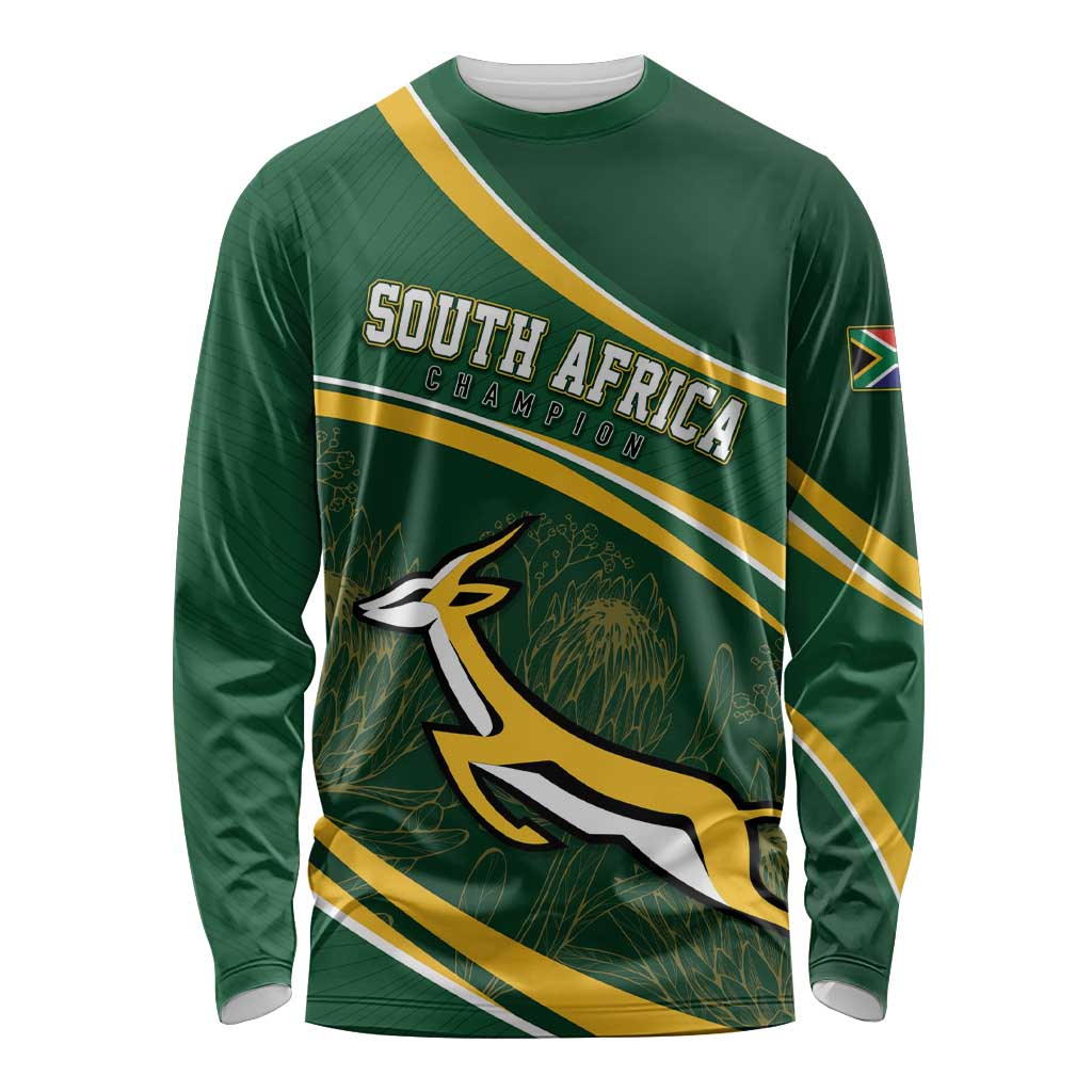 South Africa Rugby Personalized Bokke Long Sleeve Shirt Springboks - Stronger Together - Wonder Print Shop