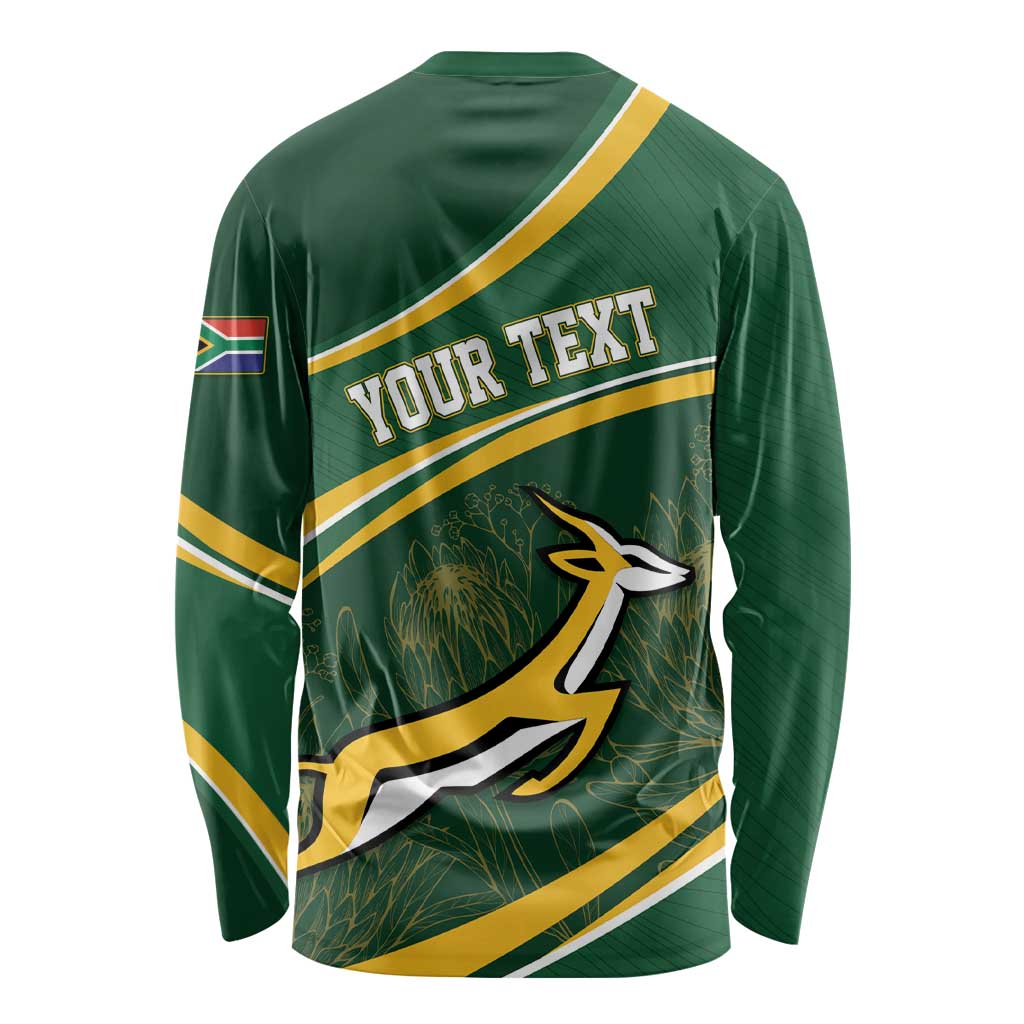South Africa Rugby Personalized Bokke Long Sleeve Shirt Springboks - Stronger Together - Wonder Print Shop