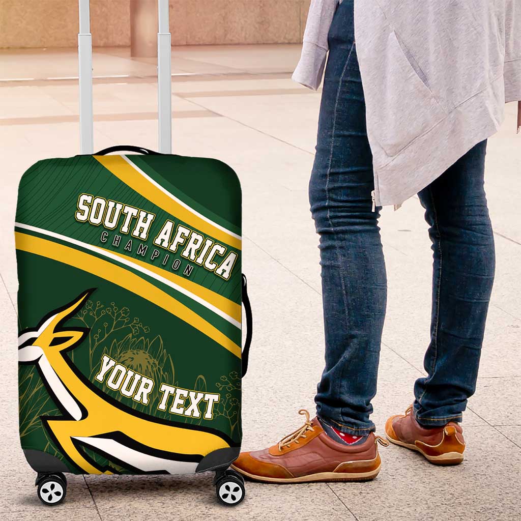 South Africa Rugby Personalized Bokke Luggage Cover Springboks - Stronger Together - Wonder Print Shop