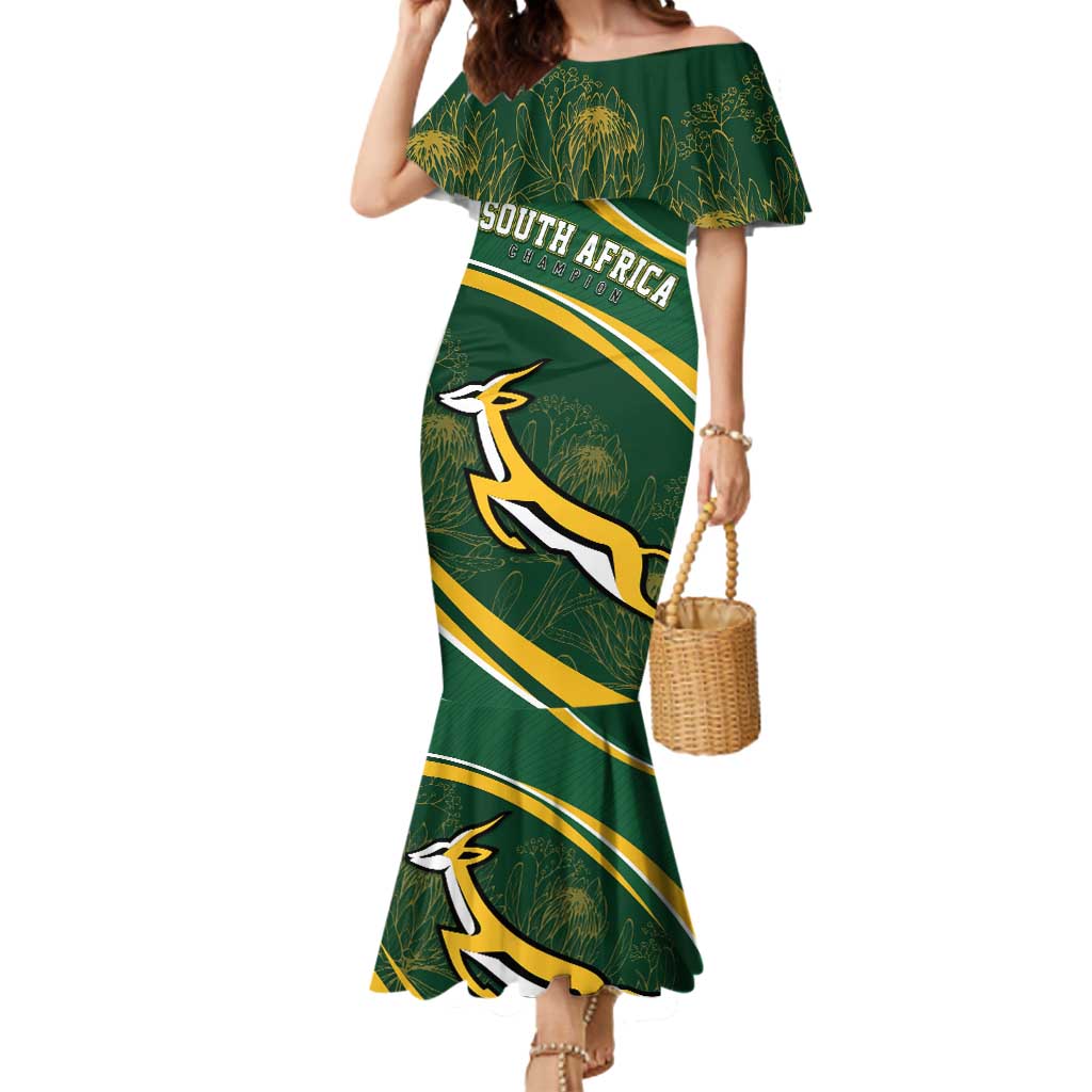 South Africa Rugby Personalized Bokke Mermaid Dress Springboks - Stronger Together - Wonder Print Shop