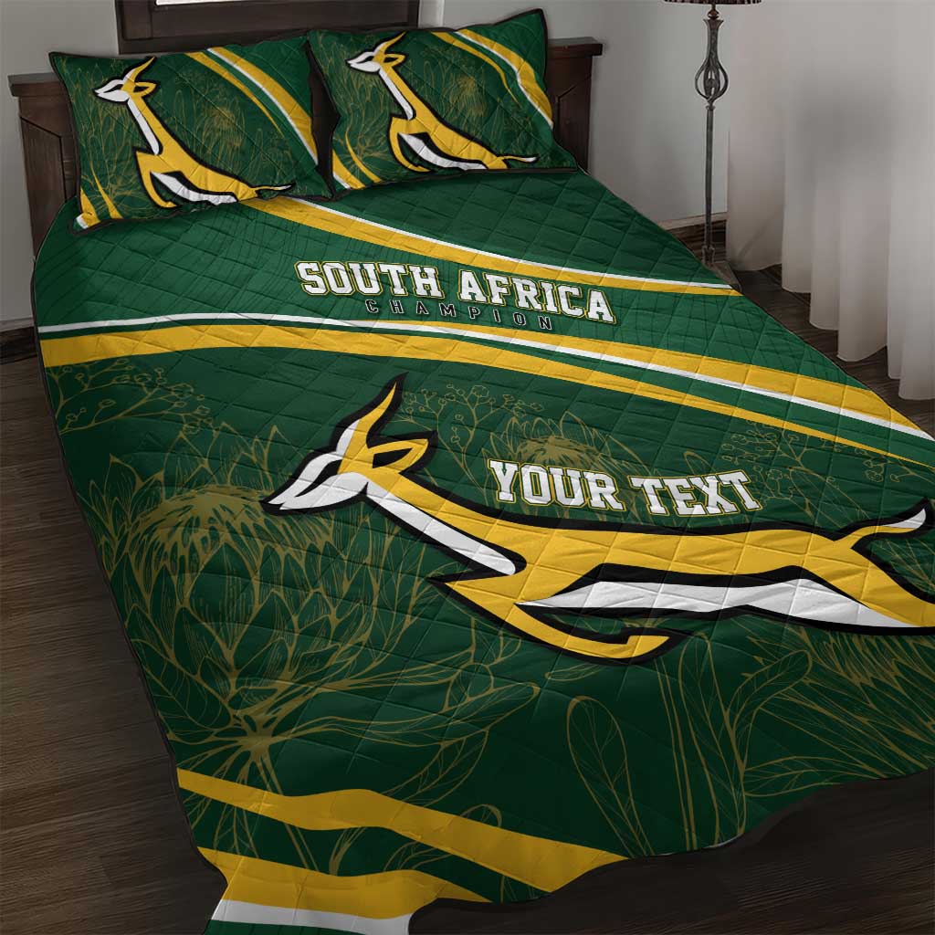 South Africa Rugby Personalized Bokke Quilt Bed Set Springboks - Stronger Together - Wonder Print Shop