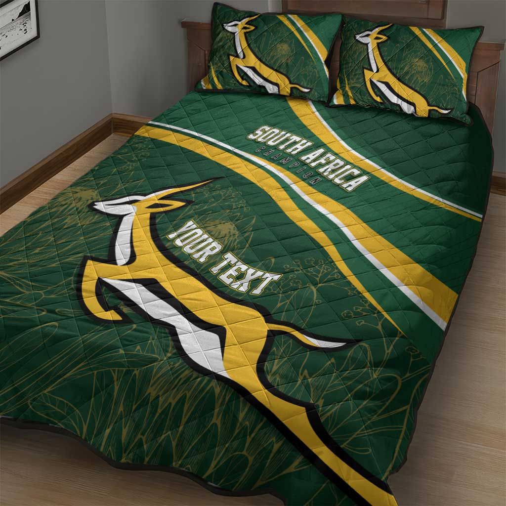 South Africa Rugby Personalized Bokke Quilt Bed Set Springboks - Stronger Together - Wonder Print Shop