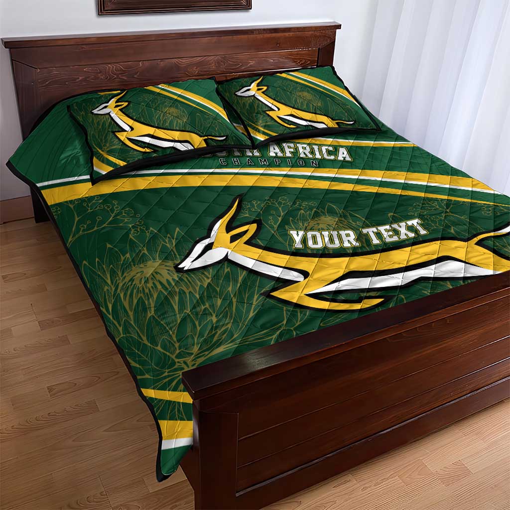South Africa Rugby Personalized Bokke Quilt Bed Set Springboks - Stronger Together - Wonder Print Shop