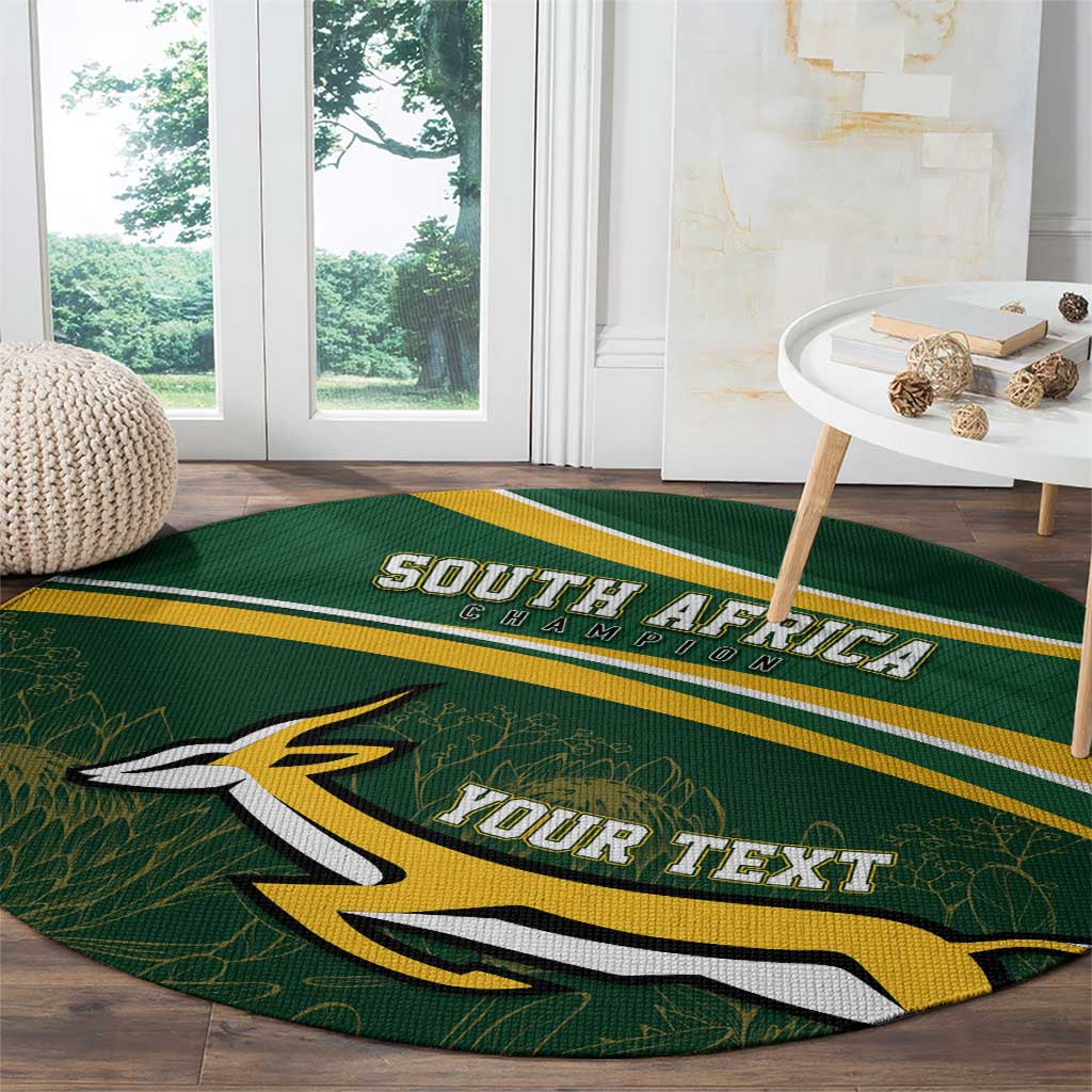 South Africa Rugby Personalized Bokke Round Carpet Springboks - Stronger Together - Wonder Print Shop