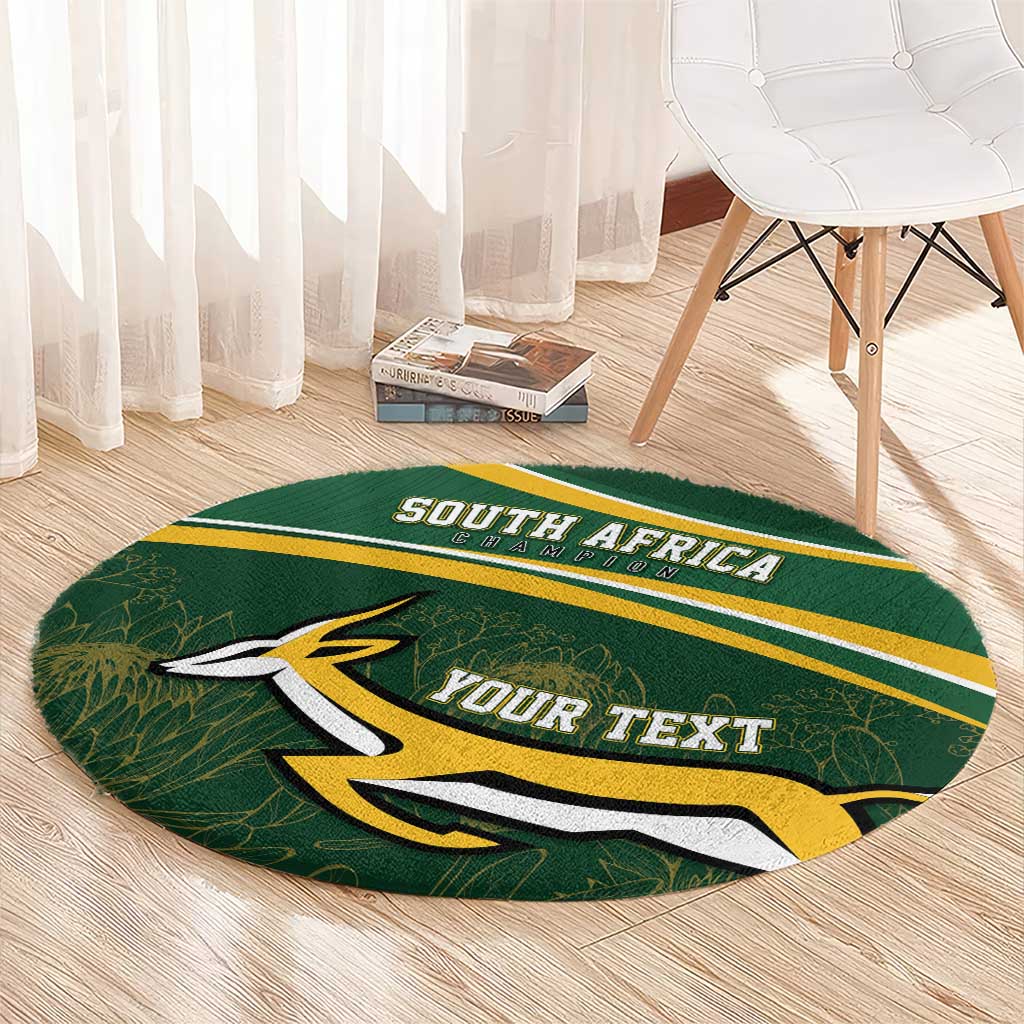 South Africa Rugby Personalized Bokke Round Carpet Springboks - Stronger Together - Wonder Print Shop