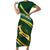 South Africa Rugby Personalized Bokke Short Sleeve Bodycon Dress Springboks - Stronger Together - Wonder Print Shop