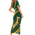 South Africa Rugby Personalized Bokke Short Sleeve Bodycon Dress Springboks - Stronger Together - Wonder Print Shop