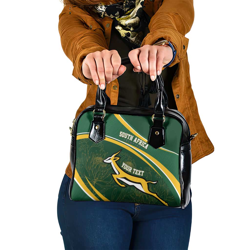 South Africa Rugby Personalized Bokke Shoulder Handbag Springboks - Stronger Together - Wonder Print Shop