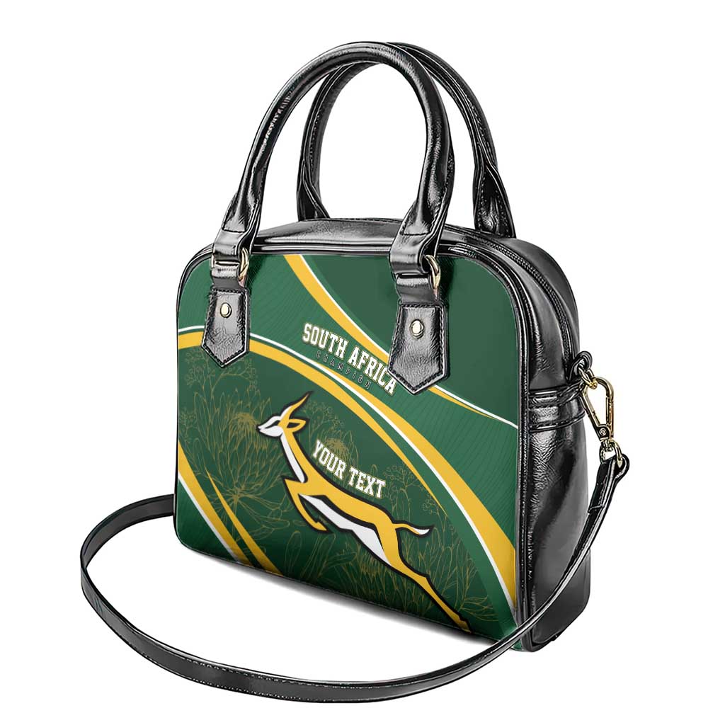 South Africa Rugby Personalized Bokke Shoulder Handbag Springboks - Stronger Together - Wonder Print Shop