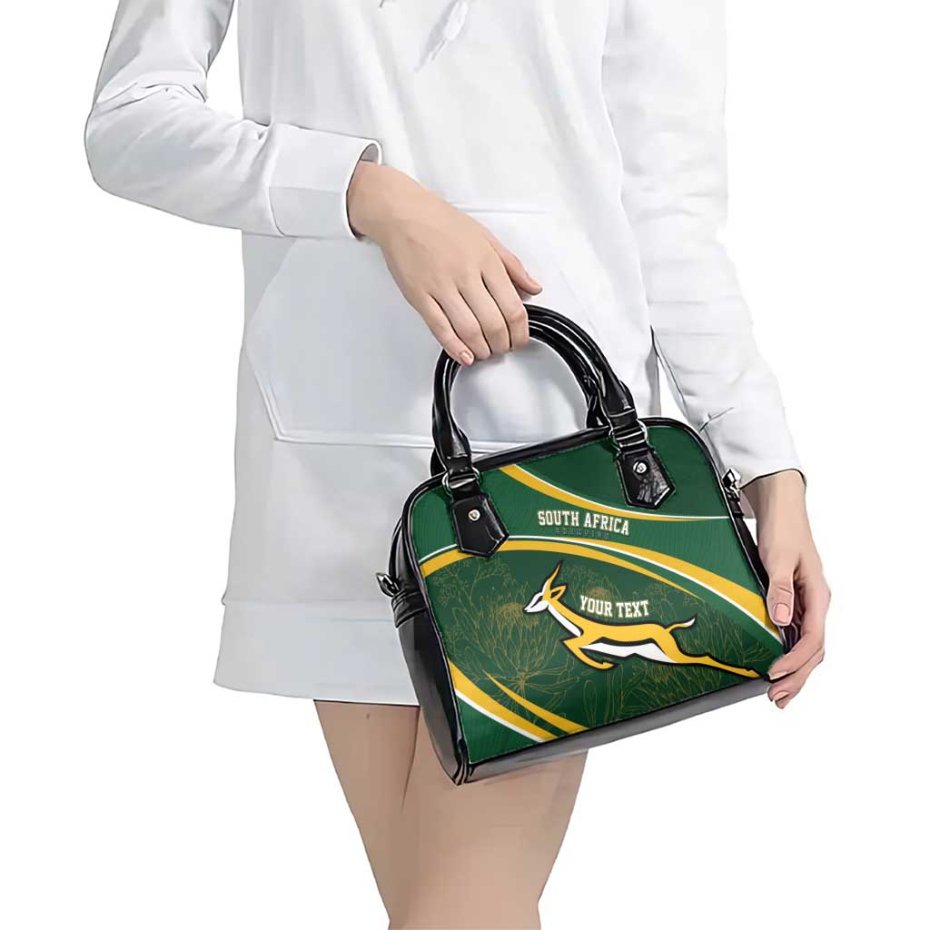 South Africa Rugby Personalized Bokke Shoulder Handbag Springboks - Stronger Together - Wonder Print Shop