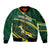 South Africa Rugby Personalized Bokke Sleeve Zip Bomber Jacket Springboks - Stronger Together - Wonder Print Shop