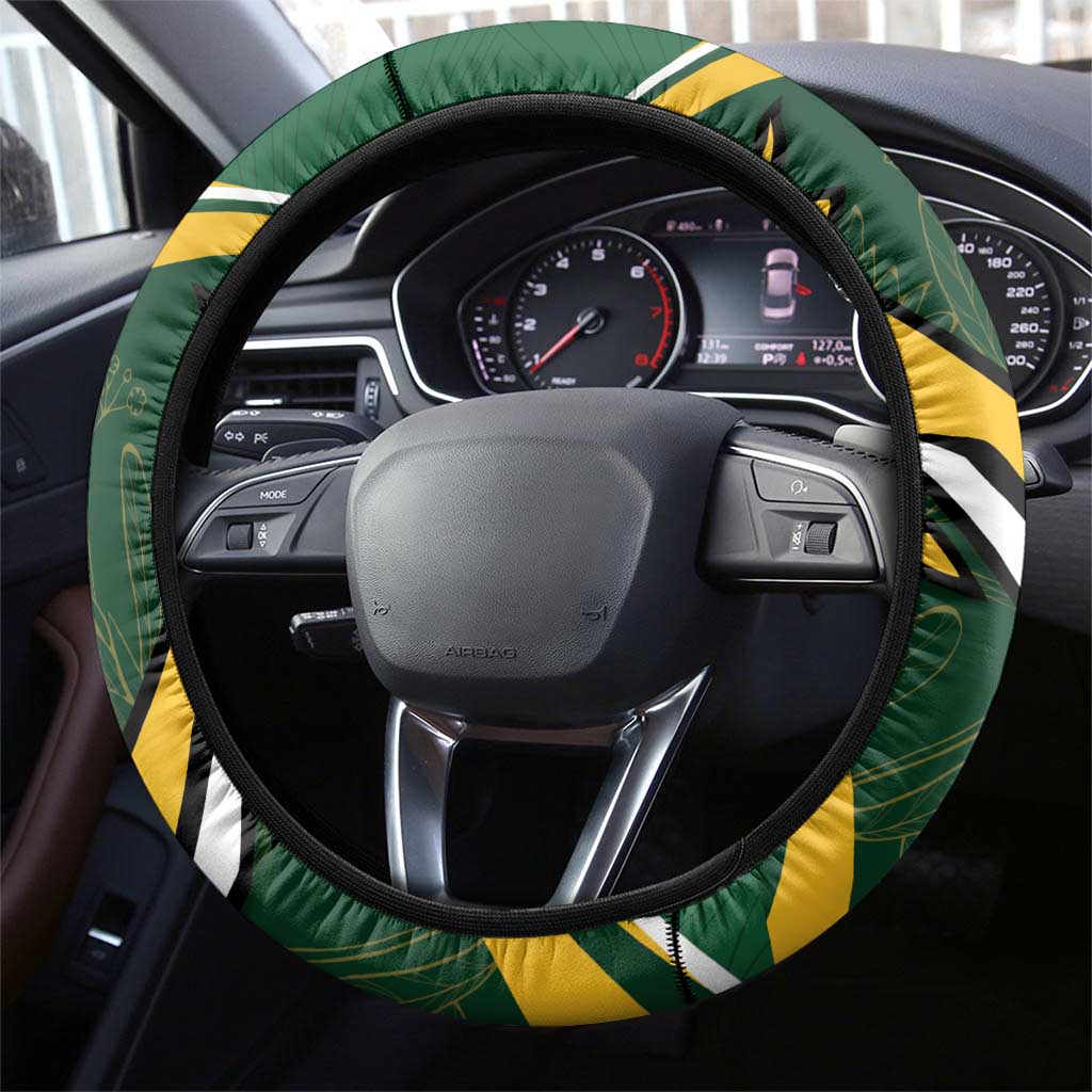 South Africa Rugby Bokke Steering Wheel Cover Springboks - Stronger Together - Wonder Print Shop