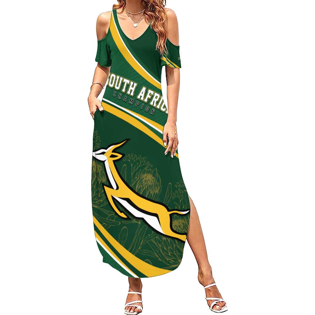 South Africa Rugby Personalized Bokke Summer Maxi Dress Springboks - Stronger Together - Wonder Print Shop