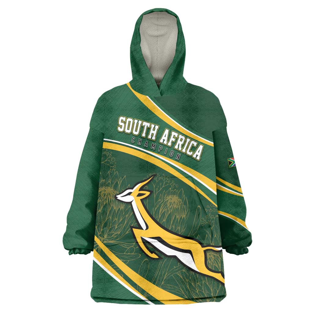 South Africa Rugby Personalized Bokke Wearable Blanket Hoodie Springboks - Stronger Together - Wonder Print Shop