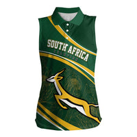 South Africa Rugby Personalized Bokke Women Sleeveless Polo Shirt Springboks - Stronger Together - Wonder Print Shop