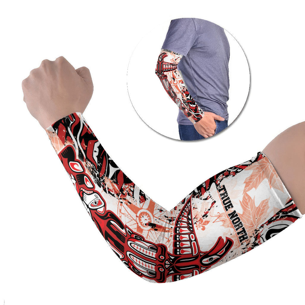 Canada Indigenous Haida Art Personalized Arm Sleeves True North
