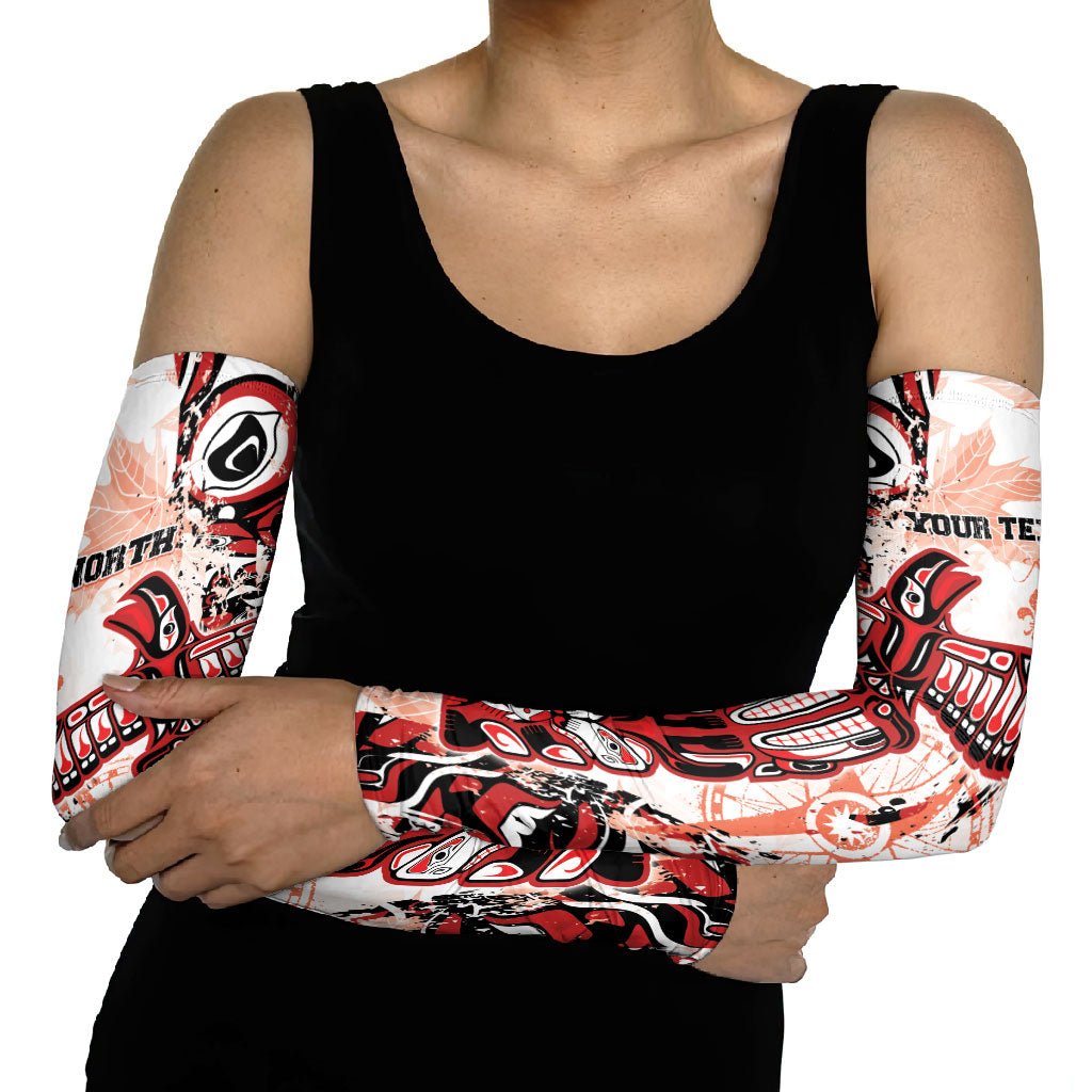 Canada Indigenous Haida Art Personalized Arm Sleeves True North