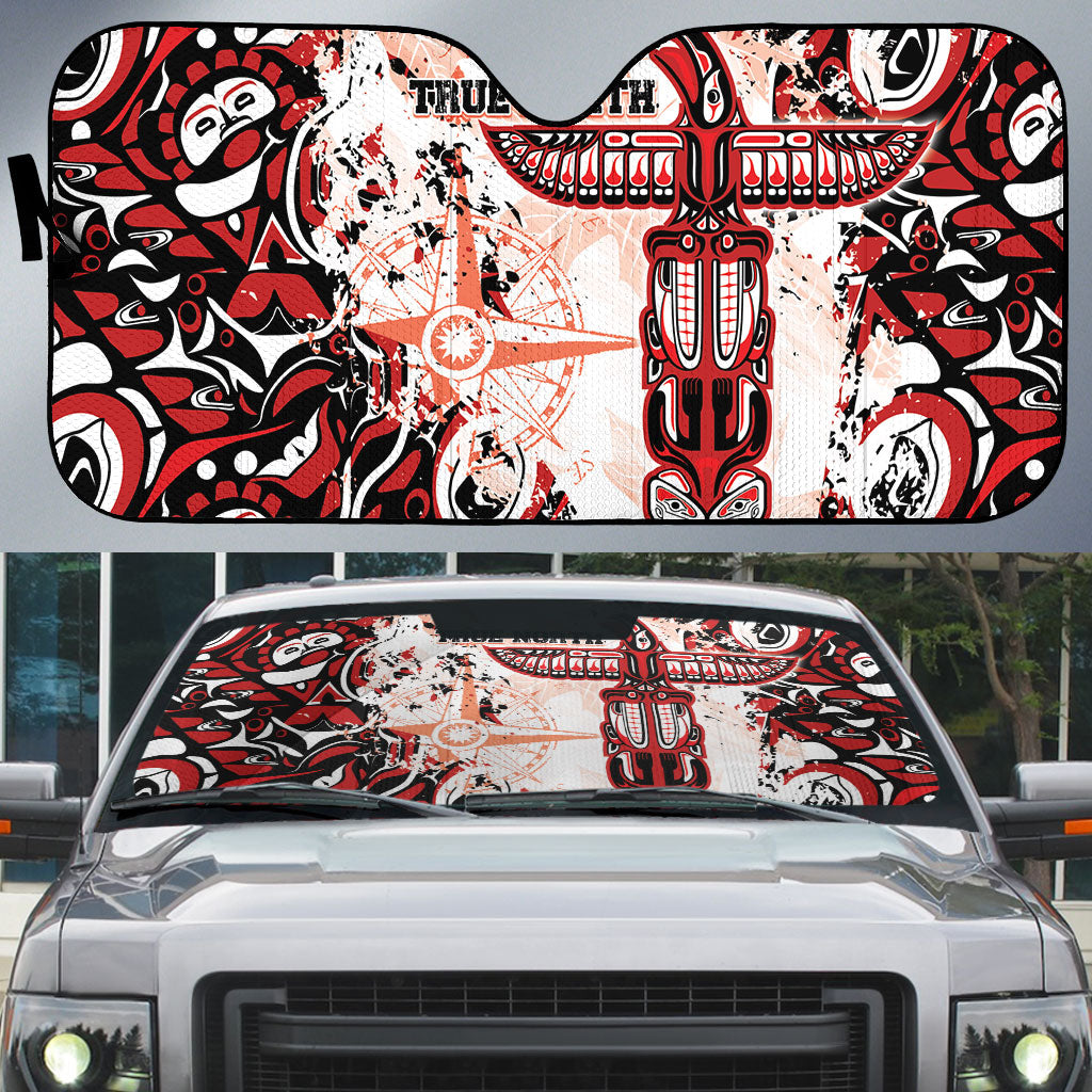 Canada Indigenous Haida Art Auto Sun Shade True North