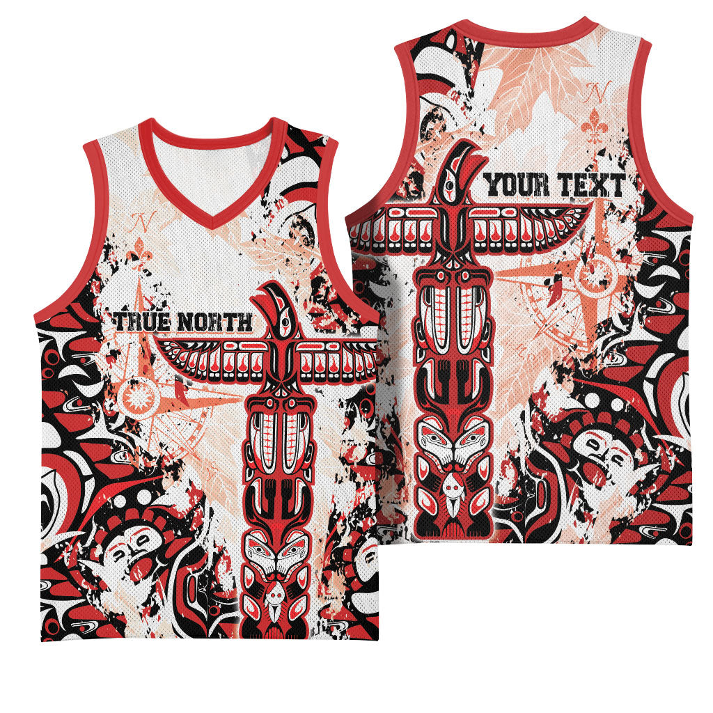 Canada Indigenous Haida Art Personalized Basketball Jersey True North