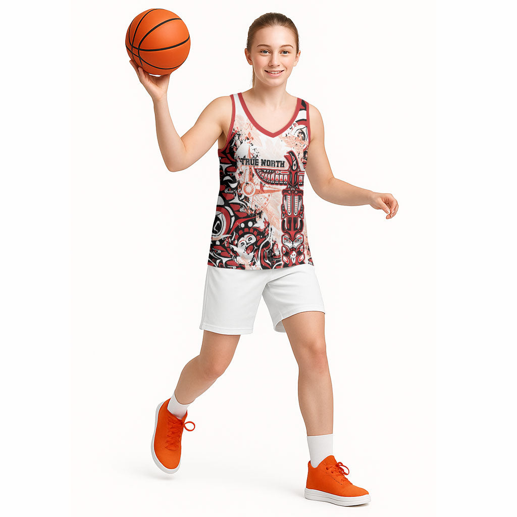 Canada Indigenous Haida Art Personalized Basketball Jersey True North