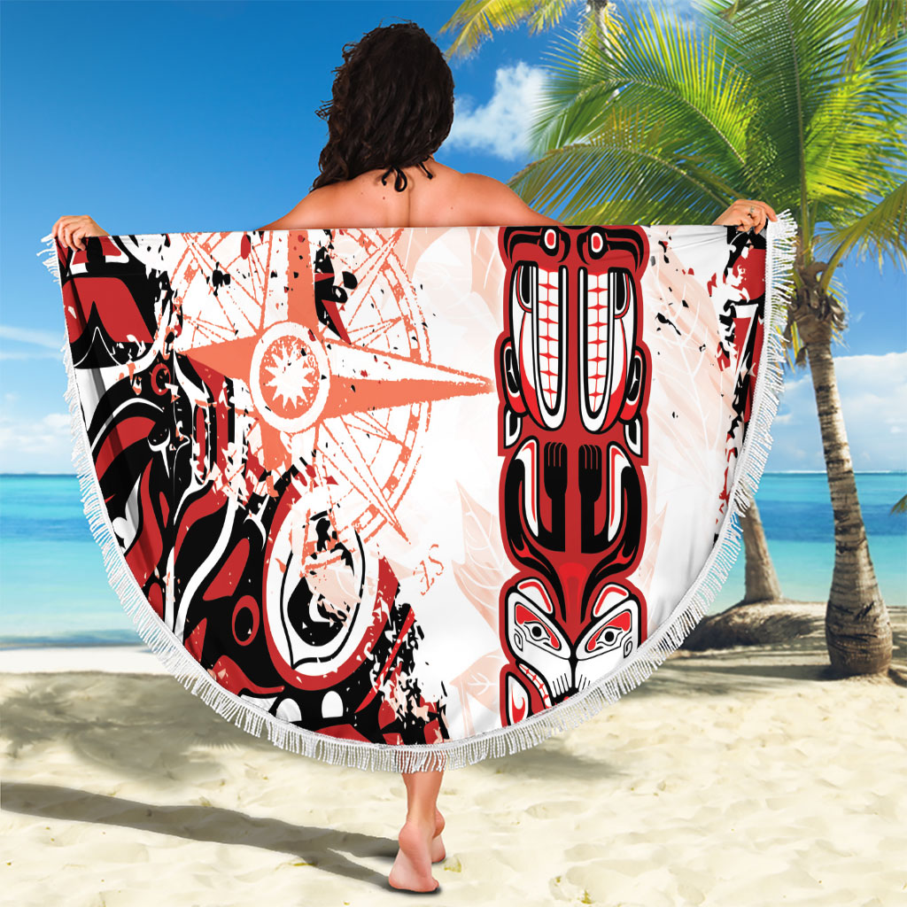Canada Indigenous Haida Art Beach Blanket True North