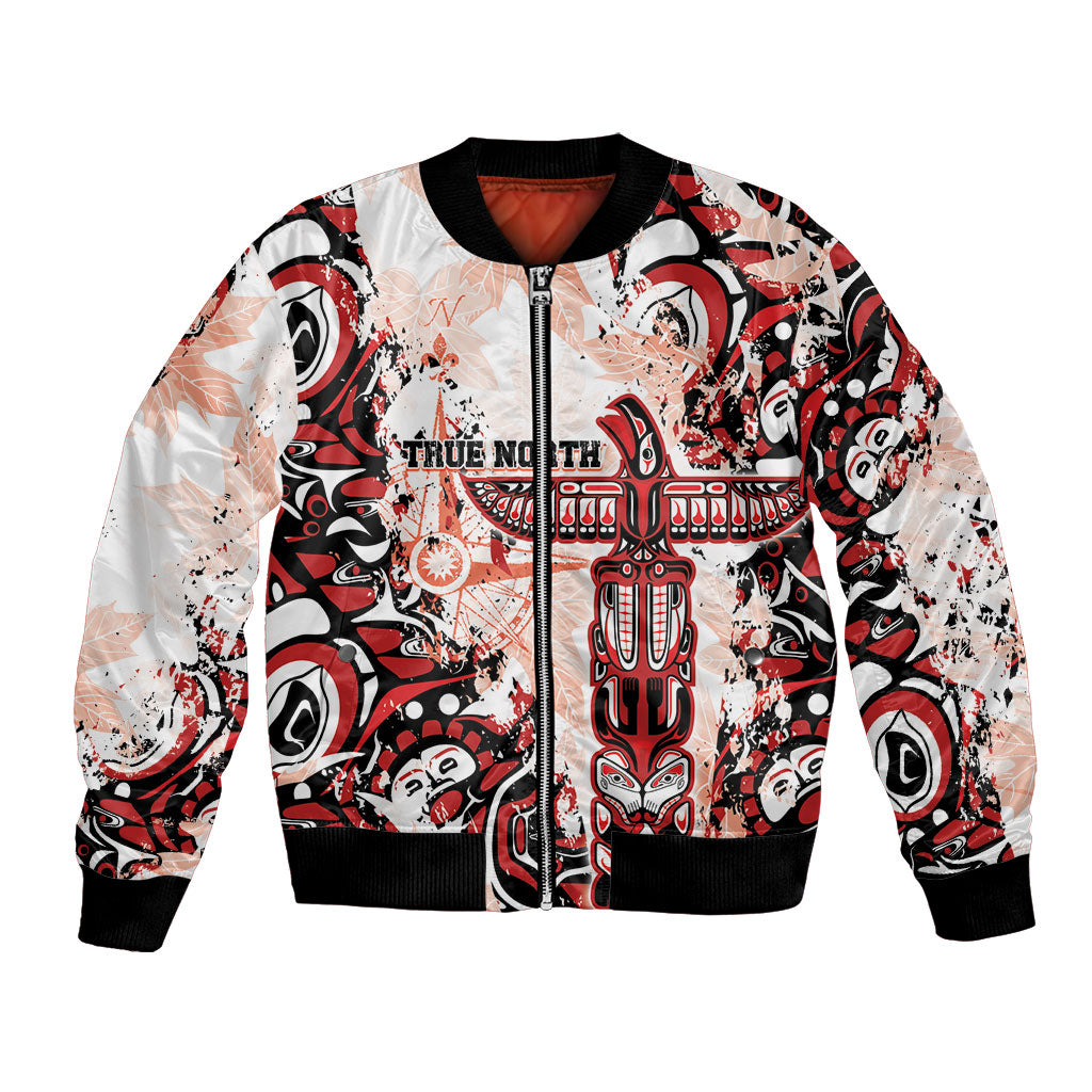 Canada Indigenous Haida Art Personalized Bomber Jacket True North