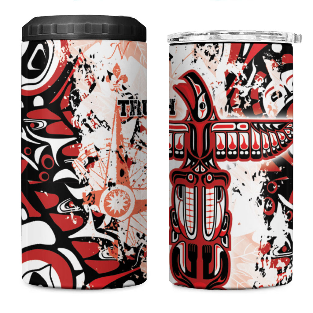 Canada Indigenous Haida Art 4 in 1 Can Cooler Tumbler True North
