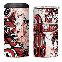 Canada Indigenous Haida Art 4 in 1 Can Cooler Tumbler True North