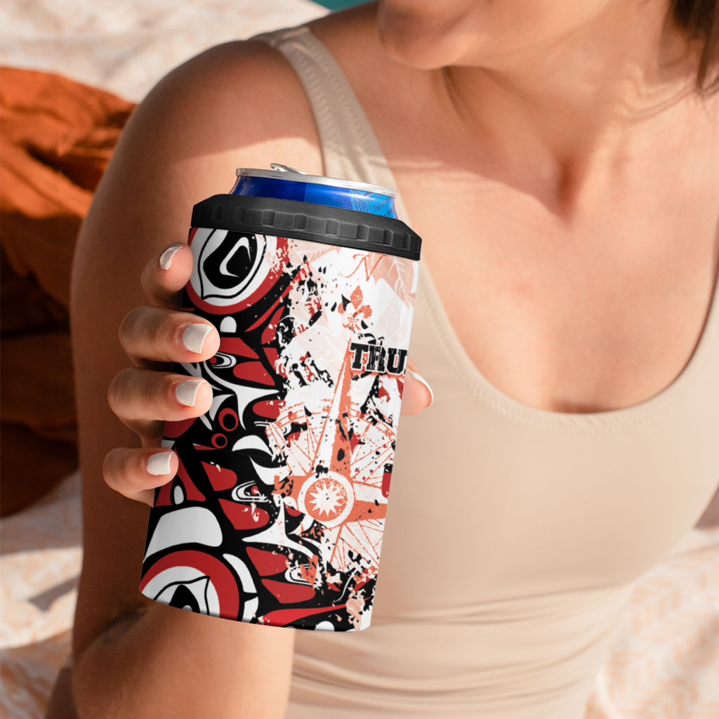 Canada Indigenous Haida Art 4 in 1 Can Cooler Tumbler True North