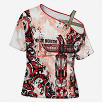 Canada Indigenous Haida Art Personalized Cross Shoulder Shirt True North