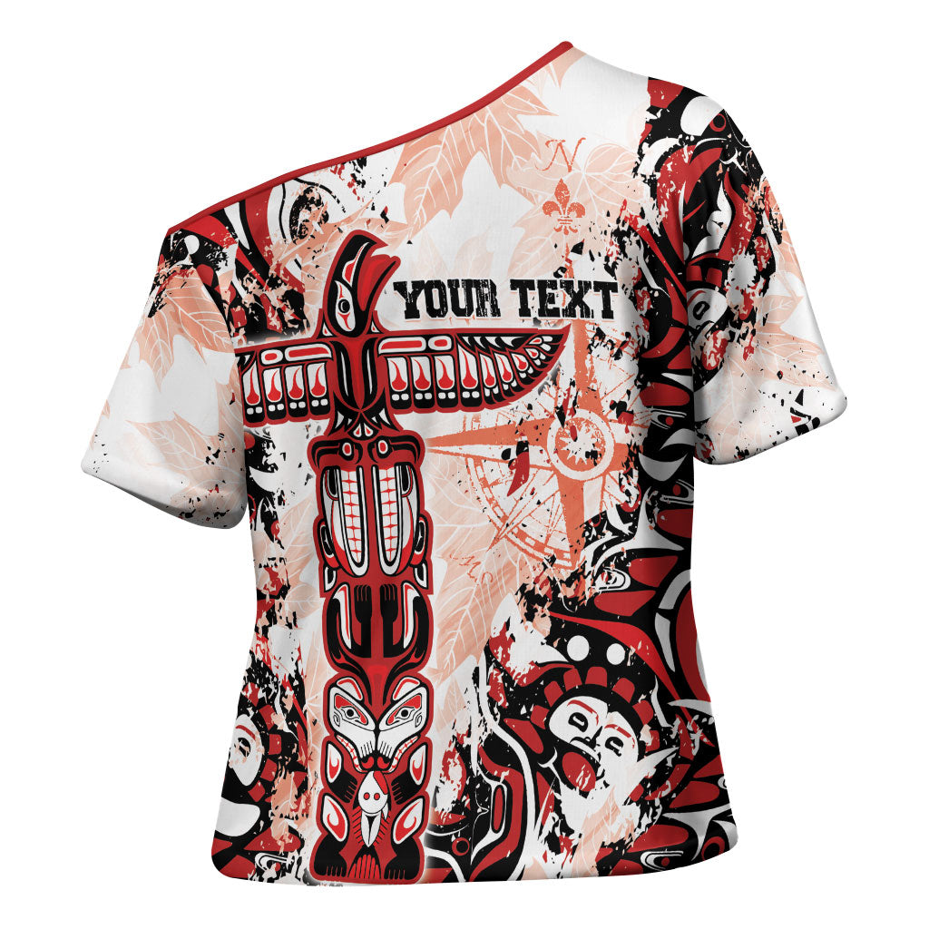 Canada Indigenous Haida Art Personalized Cross Shoulder Shirt True North