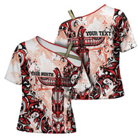 Canada Indigenous Haida Art Personalized Cross Shoulder Shirt True North