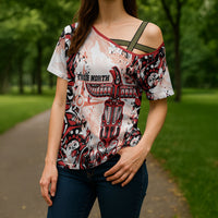 Canada Indigenous Haida Art Personalized Cross Shoulder Shirt True North
