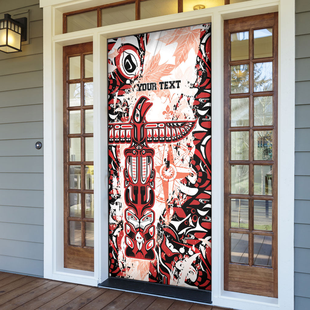 Canada Indigenous Haida Art Personalized Door Cover True North