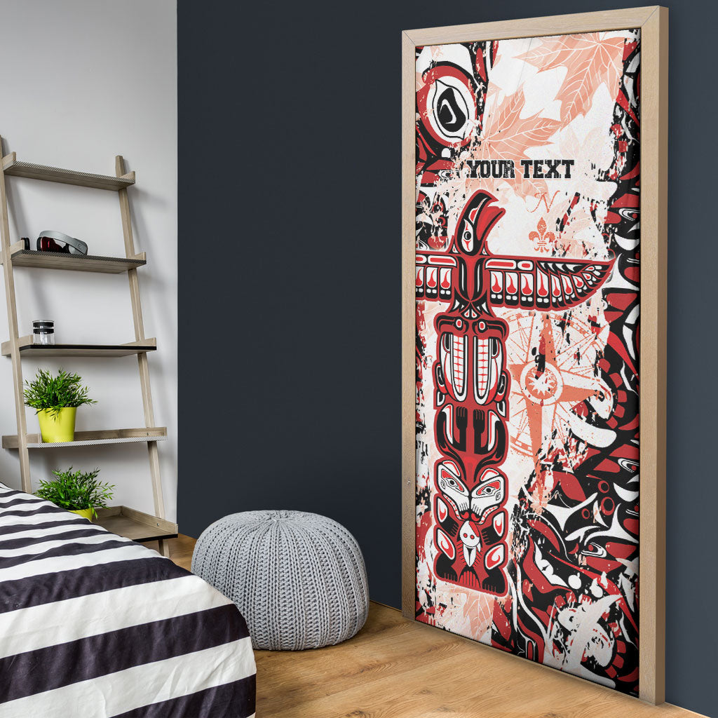 Canada Indigenous Haida Art Personalized Door Cover True North
